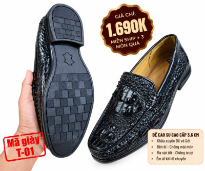 Giày Tây Da Cá Sấu Nam T-01 Da Gù Cao Cấp | Chính Hãng Cá Sấu Tô Tô
