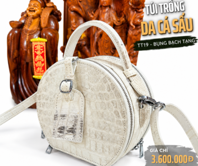 Túi Trống Da Cá Sấu Bụng Bạch Tạng TT19 Cao Cấp | Chính Hãng Cá Sấu Tô Tô
