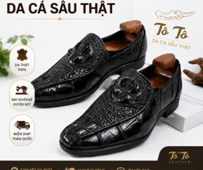 Giày Tây Da Cá Sấu Nam T-08 Da Gù Cao Cấp | Chính Hãng Cá Sấu Tô Tô